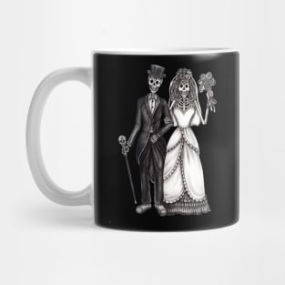 Sugar skull couple wedding celebration day of the dead. Mug